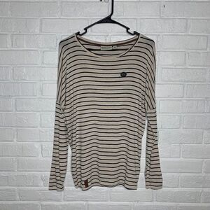 Naketano Drop Shoulder Striped Long Sleeve Top size XS